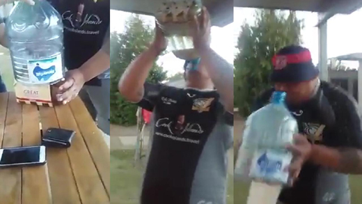 A man downed seven beers in 10 seconds with an incredible technique.